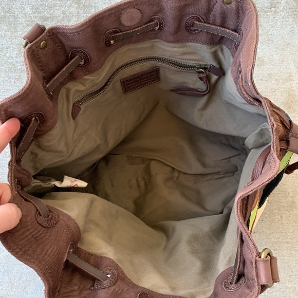 Lucky Brand Scalloped Patchwork Boho Suede Purse - Picture 13 of 16